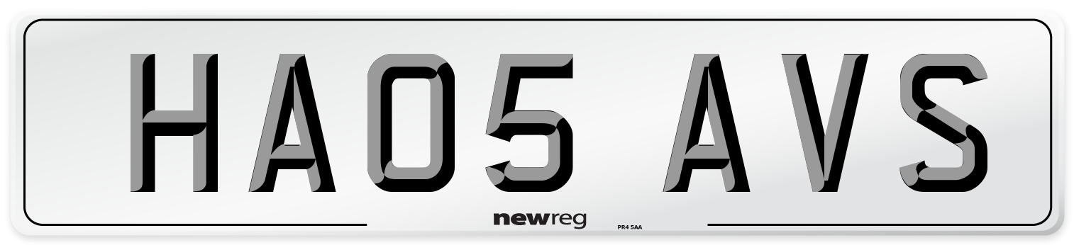 HA05 AVS Number Plate from New Reg